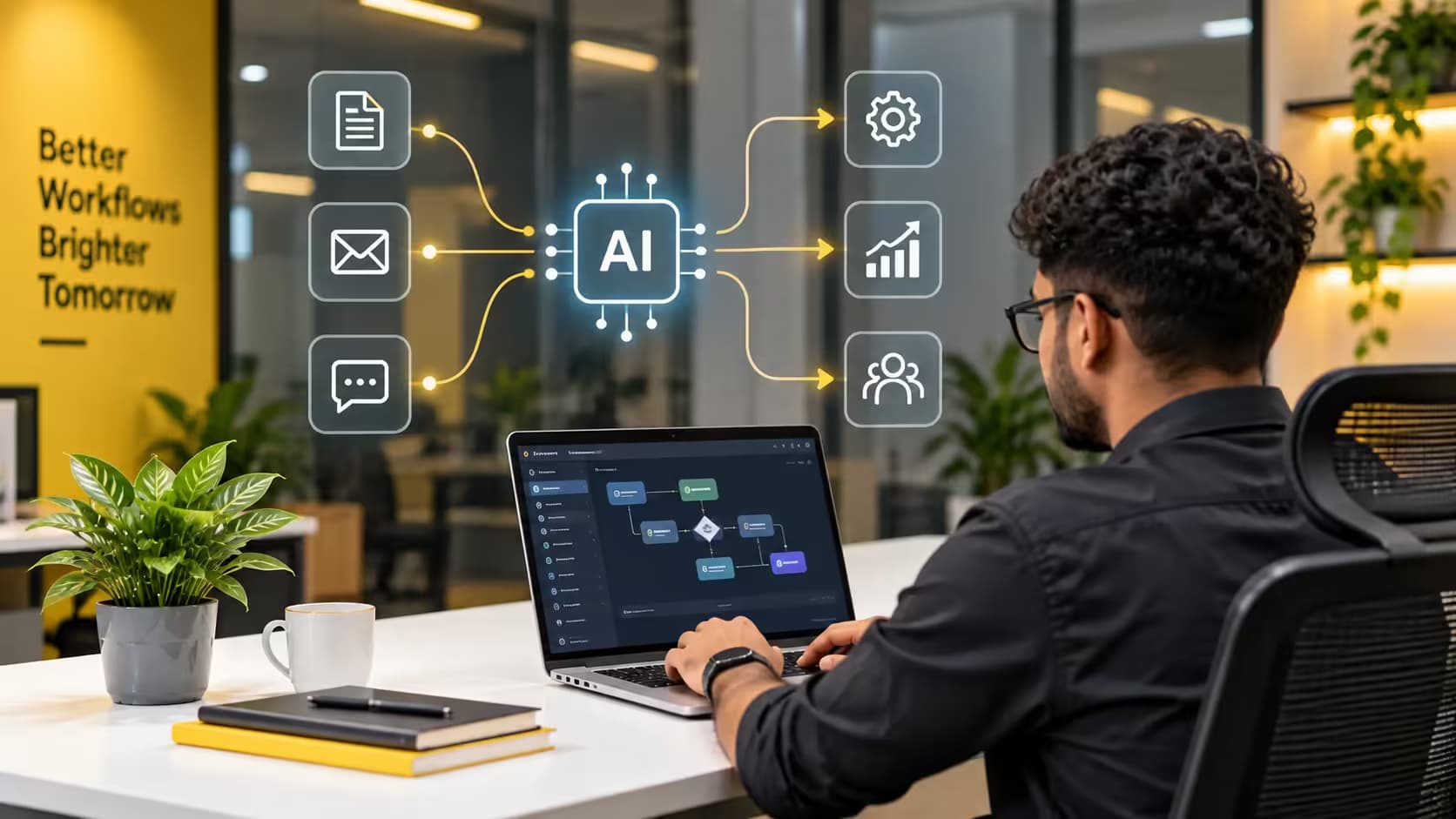 AI workflow automation connecting documents, enquiries, and business systems